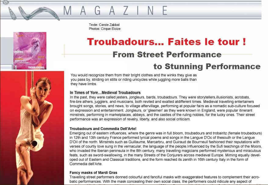 Troubadours – In Magazine